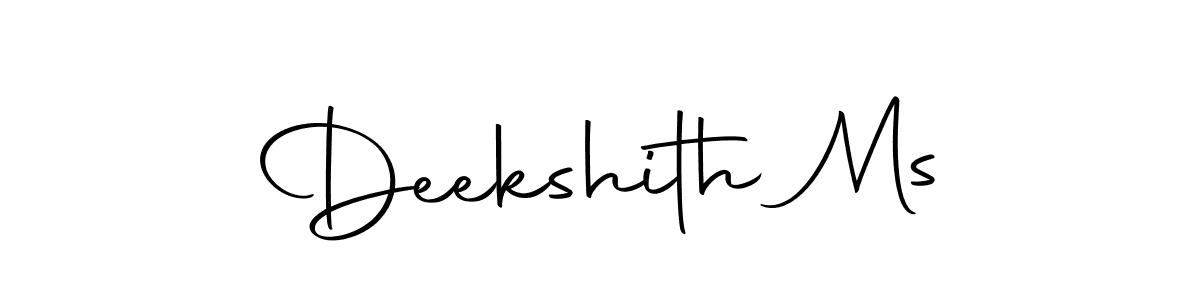 Create a beautiful signature design for name Deekshith Ms. With this signature (Autography-DOLnW) fonts, you can make a handwritten signature for free. Deekshith Ms signature style 10 images and pictures png