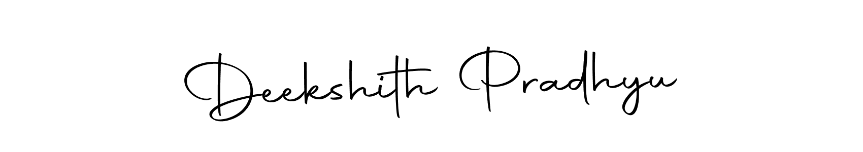 Design your own signature with our free online signature maker. With this signature software, you can create a handwritten (Autography-DOLnW) signature for name Deekshith Pradhyu. Deekshith Pradhyu signature style 10 images and pictures png