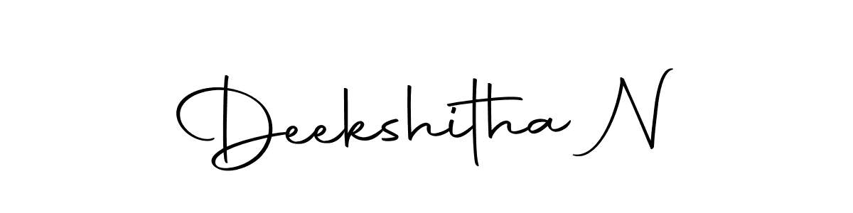 Use a signature maker to create a handwritten signature online. With this signature software, you can design (Autography-DOLnW) your own signature for name Deekshitha N. Deekshitha N signature style 10 images and pictures png