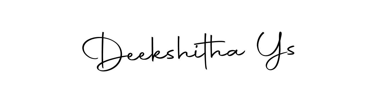 Design your own signature with our free online signature maker. With this signature software, you can create a handwritten (Autography-DOLnW) signature for name Deekshitha Ys. Deekshitha Ys signature style 10 images and pictures png