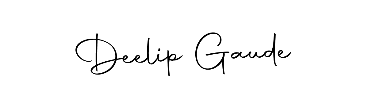 How to make Deelip Gaude name signature. Use Autography-DOLnW style for creating short signs online. This is the latest handwritten sign. Deelip Gaude signature style 10 images and pictures png