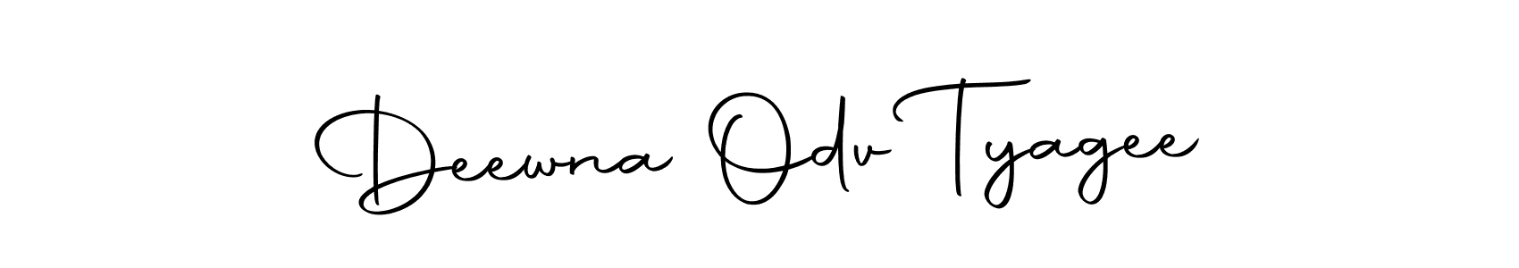 How to make Deewna Odv Tyagee name signature. Use Autography-DOLnW style for creating short signs online. This is the latest handwritten sign. Deewna Odv Tyagee signature style 10 images and pictures png