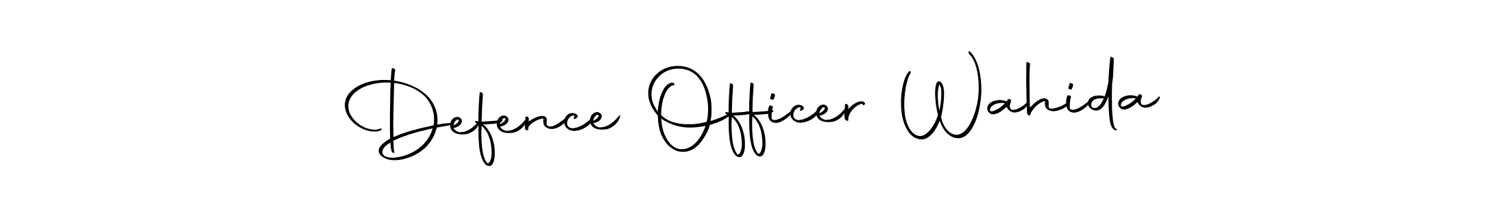 Use a signature maker to create a handwritten signature online. With this signature software, you can design (Autography-DOLnW) your own signature for name Defence Officer Wahida. Defence Officer Wahida signature style 10 images and pictures png