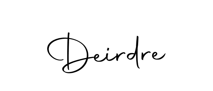 It looks lik you need a new signature style for name Deirdre. Design unique handwritten (Autography-DOLnW) signature with our free signature maker in just a few clicks. Deirdre signature style 10 images and pictures png