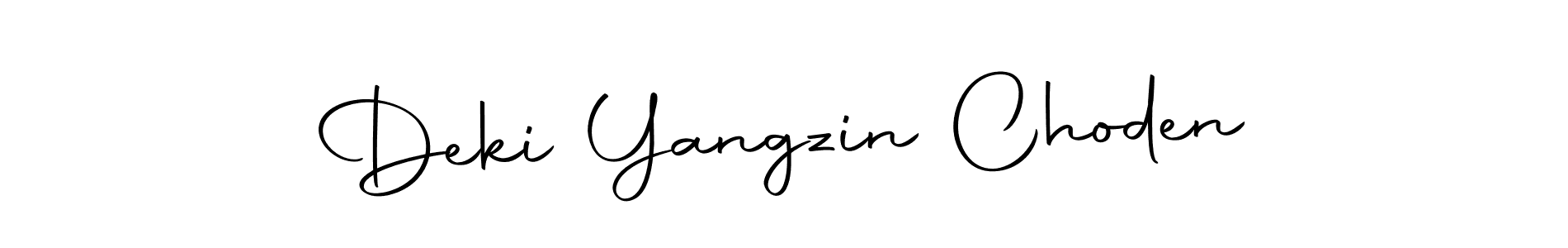 Create a beautiful signature design for name Deki Yangzin Choden. With this signature (Autography-DOLnW) fonts, you can make a handwritten signature for free. Deki Yangzin Choden signature style 10 images and pictures png