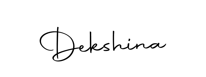 Use a signature maker to create a handwritten signature online. With this signature software, you can design (Autography-DOLnW) your own signature for name Dekshina. Dekshina signature style 10 images and pictures png