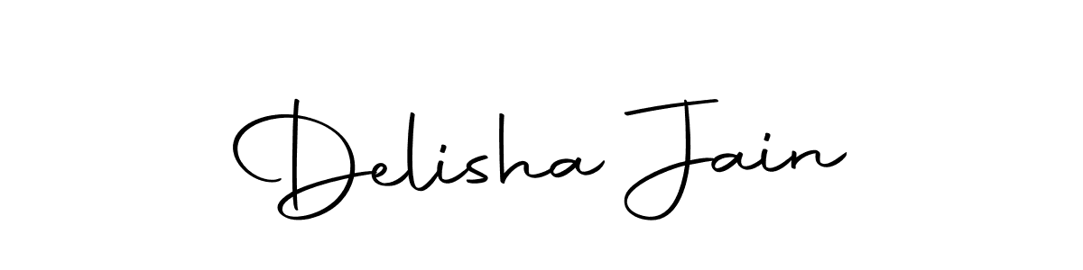 How to make Delisha Jain name signature. Use Autography-DOLnW style for creating short signs online. This is the latest handwritten sign. Delisha Jain signature style 10 images and pictures png