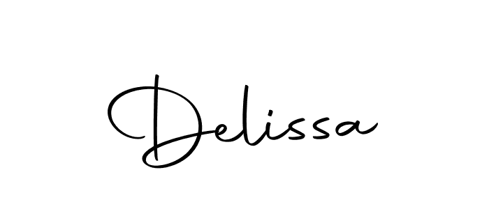 Use a signature maker to create a handwritten signature online. With this signature software, you can design (Autography-DOLnW) your own signature for name Delissa. Delissa signature style 10 images and pictures png