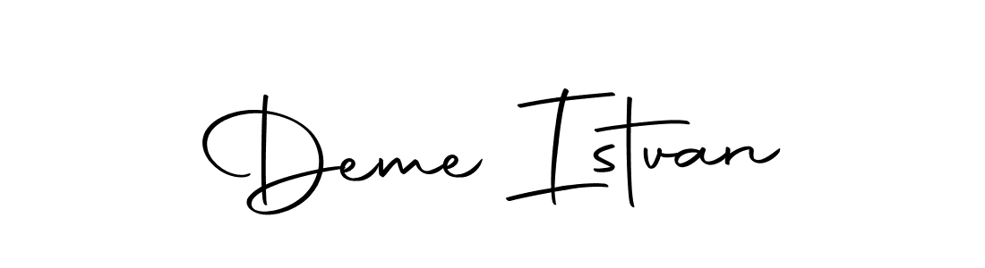 Use a signature maker to create a handwritten signature online. With this signature software, you can design (Autography-DOLnW) your own signature for name Deme Istvan. Deme Istvan signature style 10 images and pictures png
