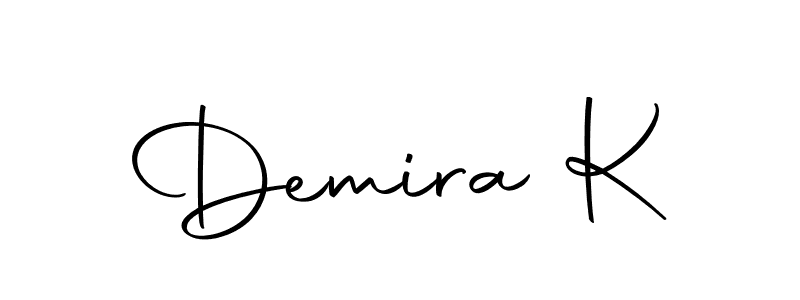 Create a beautiful signature design for name Demira K. With this signature (Autography-DOLnW) fonts, you can make a handwritten signature for free. Demira K signature style 10 images and pictures png
