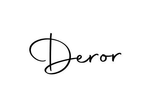 Use a signature maker to create a handwritten signature online. With this signature software, you can design (Autography-DOLnW) your own signature for name Deror. Deror signature style 10 images and pictures png