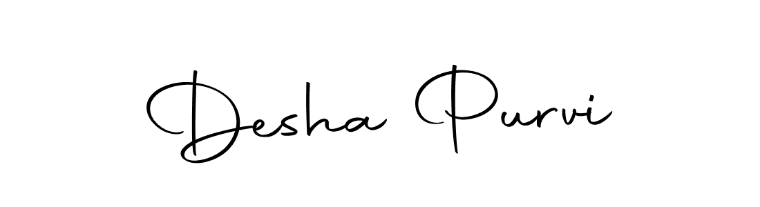 Desha Purvi stylish signature style. Best Handwritten Sign (Autography-DOLnW) for my name. Handwritten Signature Collection Ideas for my name Desha Purvi. Desha Purvi signature style 10 images and pictures png