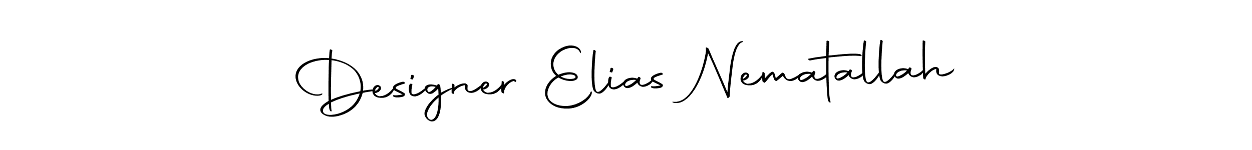 How to make Designer Elias Nematallah name signature. Use Autography-DOLnW style for creating short signs online. This is the latest handwritten sign. Designer Elias Nematallah signature style 10 images and pictures png