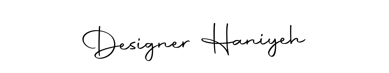 How to make Designer Haniyeh name signature. Use Autography-DOLnW style for creating short signs online. This is the latest handwritten sign. Designer Haniyeh signature style 10 images and pictures png