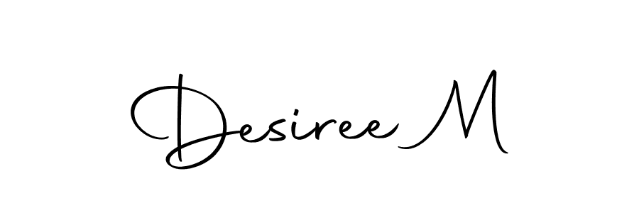 How to make Desiree M name signature. Use Autography-DOLnW style for creating short signs online. This is the latest handwritten sign. Desiree M signature style 10 images and pictures png