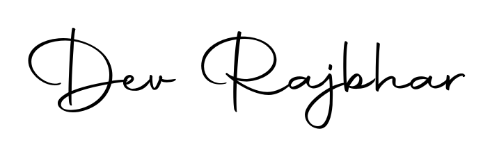 How to make Dev Rajbhar name signature. Use Autography-DOLnW style for creating short signs online. This is the latest handwritten sign. Dev Rajbhar signature style 10 images and pictures png