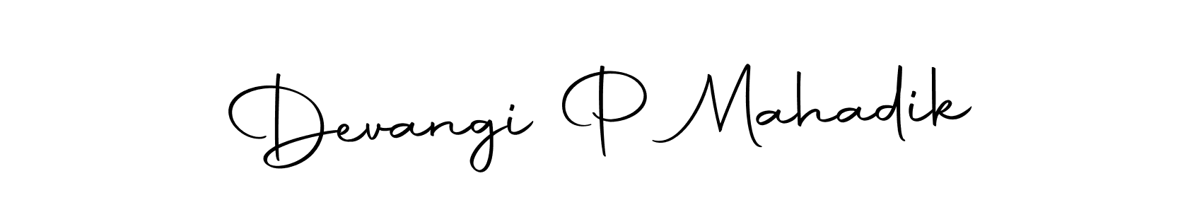 The best way (Autography-DOLnW) to make a short signature is to pick only two or three words in your name. The name Devangi P Mahadik include a total of six letters. For converting this name. Devangi P Mahadik signature style 10 images and pictures png