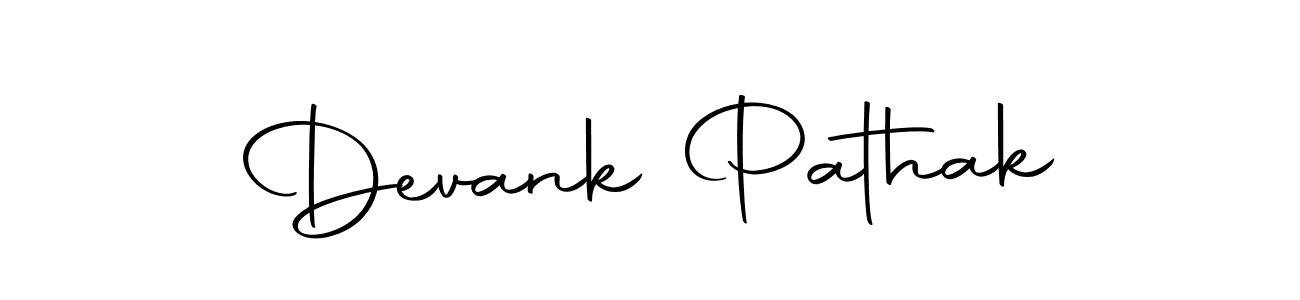 How to make Devank Pathak name signature. Use Autography-DOLnW style for creating short signs online. This is the latest handwritten sign. Devank Pathak signature style 10 images and pictures png
