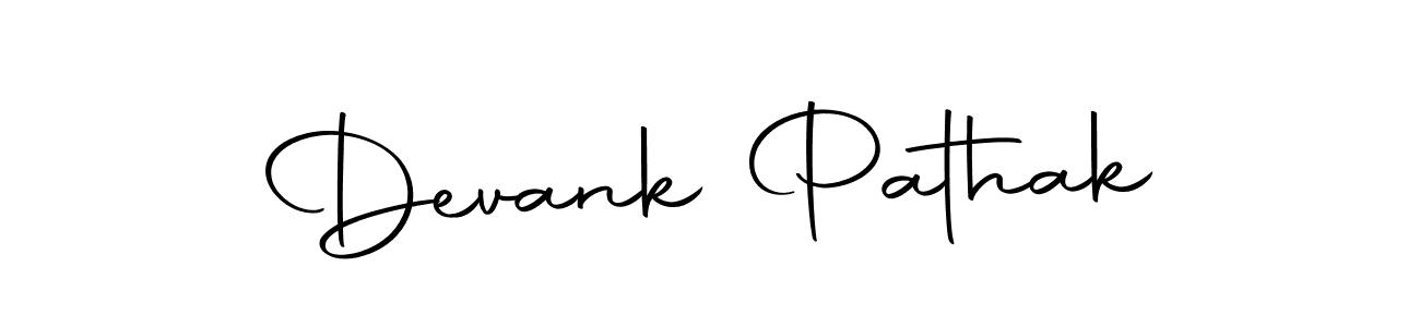 How to make Devank Pathak name signature. Use Autography-DOLnW style for creating short signs online. This is the latest handwritten sign. Devank Pathak signature style 10 images and pictures png