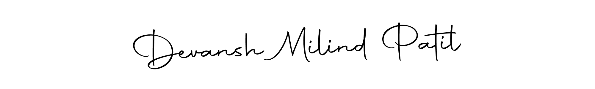 Create a beautiful signature design for name Devansh Milind Patil. With this signature (Autography-DOLnW) fonts, you can make a handwritten signature for free. Devansh Milind Patil signature style 10 images and pictures png
