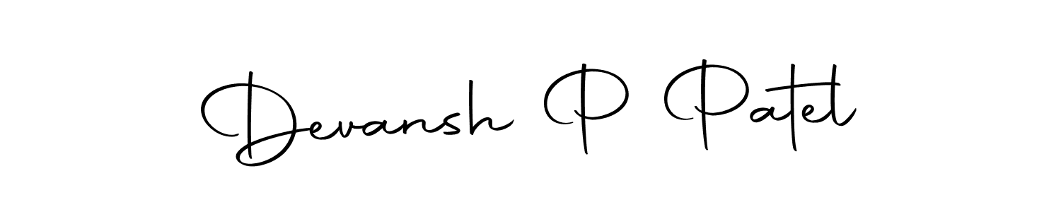 Make a beautiful signature design for name Devansh P Patel. With this signature (Autography-DOLnW) style, you can create a handwritten signature for free. Devansh P Patel signature style 10 images and pictures png