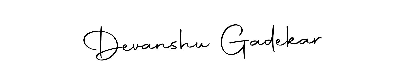 Create a beautiful signature design for name Devanshu Gadekar. With this signature (Autography-DOLnW) fonts, you can make a handwritten signature for free. Devanshu Gadekar signature style 10 images and pictures png