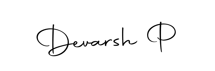 How to make Devarsh P name signature. Use Autography-DOLnW style for creating short signs online. This is the latest handwritten sign. Devarsh P signature style 10 images and pictures png