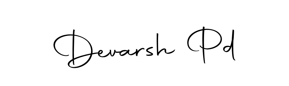 How to make Devarsh Pd name signature. Use Autography-DOLnW style for creating short signs online. This is the latest handwritten sign. Devarsh Pd signature style 10 images and pictures png