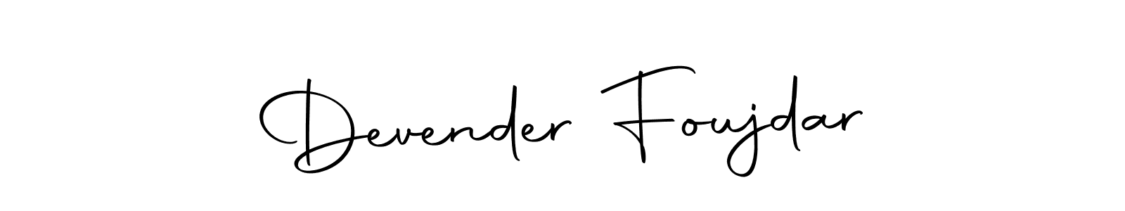 How to make Devender Foujdar name signature. Use Autography-DOLnW style for creating short signs online. This is the latest handwritten sign. Devender Foujdar signature style 10 images and pictures png