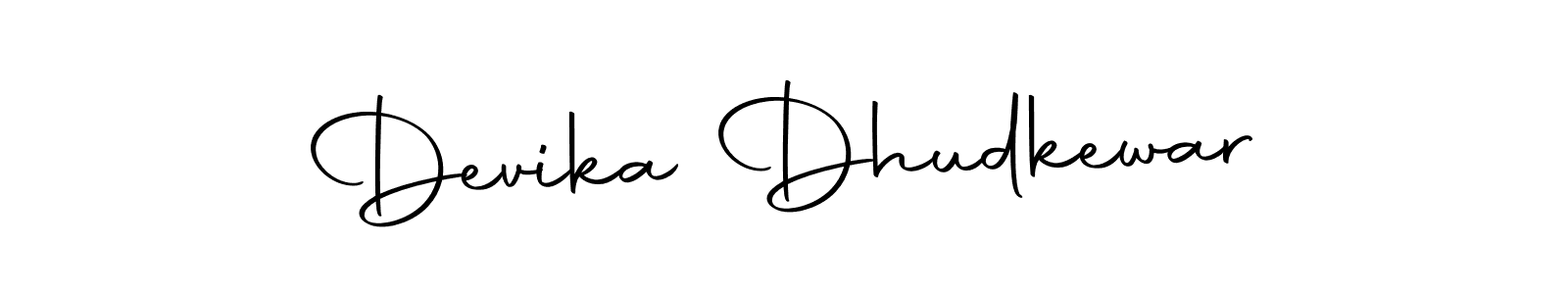 Create a beautiful signature design for name Devika Dhudkewar. With this signature (Autography-DOLnW) fonts, you can make a handwritten signature for free. Devika Dhudkewar signature style 10 images and pictures png