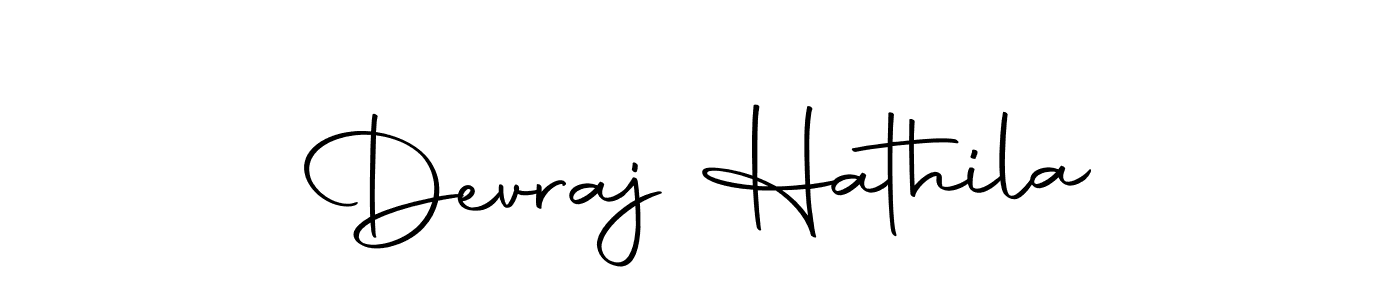 How to make Devraj Hathila name signature. Use Autography-DOLnW style for creating short signs online. This is the latest handwritten sign. Devraj Hathila signature style 10 images and pictures png