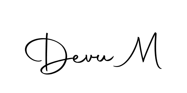 Create a beautiful signature design for name Devu M. With this signature (Autography-DOLnW) fonts, you can make a handwritten signature for free. Devu M signature style 10 images and pictures png