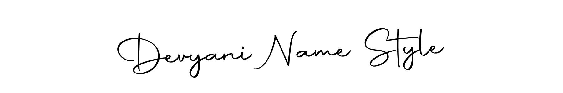 How to make Devyani Name Style name signature. Use Autography-DOLnW style for creating short signs online. This is the latest handwritten sign. Devyani Name Style signature style 10 images and pictures png