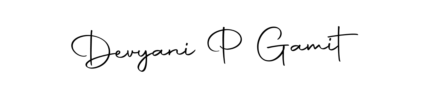 Design your own signature with our free online signature maker. With this signature software, you can create a handwritten (Autography-DOLnW) signature for name Devyani P Gamit. Devyani P Gamit signature style 10 images and pictures png