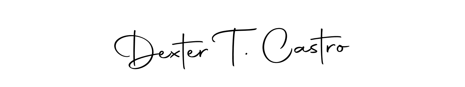 How to make Dexter T. Castro name signature. Use Autography-DOLnW style for creating short signs online. This is the latest handwritten sign. Dexter T. Castro signature style 10 images and pictures png