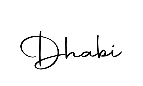 How to make Dhabi signature? Autography-DOLnW is a professional autograph style. Create handwritten signature for Dhabi name. Dhabi signature style 10 images and pictures png