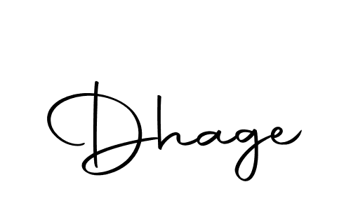 Design your own signature with our free online signature maker. With this signature software, you can create a handwritten (Autography-DOLnW) signature for name Dhage. Dhage signature style 10 images and pictures png