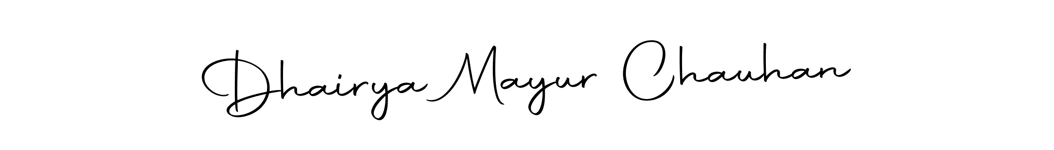 Design your own signature with our free online signature maker. With this signature software, you can create a handwritten (Autography-DOLnW) signature for name Dhairya Mayur Chauhan. Dhairya Mayur Chauhan signature style 10 images and pictures png