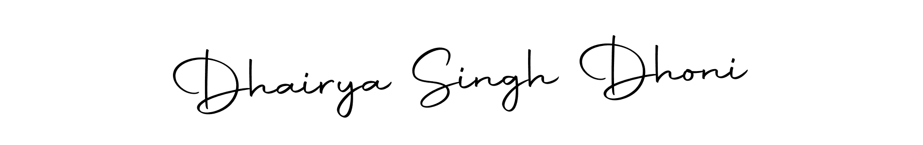 Design your own signature with our free online signature maker. With this signature software, you can create a handwritten (Autography-DOLnW) signature for name Dhairya Singh Dhoni. Dhairya Singh Dhoni signature style 10 images and pictures png