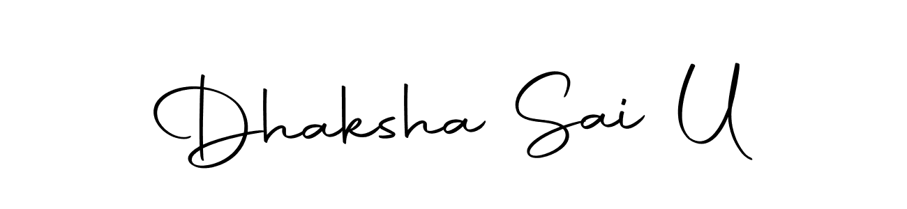 if you are searching for the best signature style for your name Dhaksha Sai U. so please give up your signature search. here we have designed multiple signature styles  using Autography-DOLnW. Dhaksha Sai U signature style 10 images and pictures png