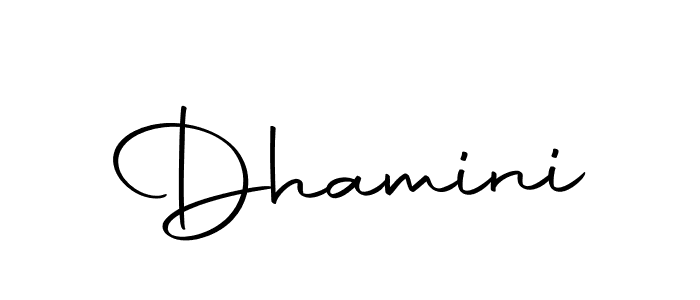 Design your own signature with our free online signature maker. With this signature software, you can create a handwritten (Autography-DOLnW) signature for name Dhamini. Dhamini signature style 10 images and pictures png