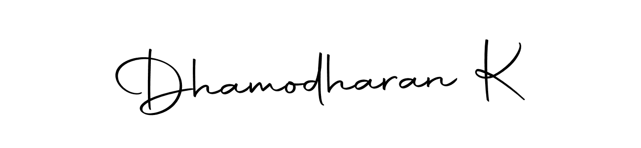 How to make Dhamodharan K name signature. Use Autography-DOLnW style for creating short signs online. This is the latest handwritten sign. Dhamodharan K signature style 10 images and pictures png