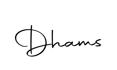 Use a signature maker to create a handwritten signature online. With this signature software, you can design (Autography-DOLnW) your own signature for name Dhams. Dhams signature style 10 images and pictures png