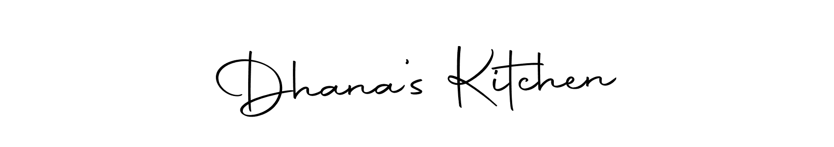 Create a beautiful signature design for name Dhana’s Kitchen. With this signature (Autography-DOLnW) fonts, you can make a handwritten signature for free. Dhana’s Kitchen signature style 10 images and pictures png