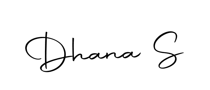 Use a signature maker to create a handwritten signature online. With this signature software, you can design (Autography-DOLnW) your own signature for name Dhana S. Dhana S signature style 10 images and pictures png