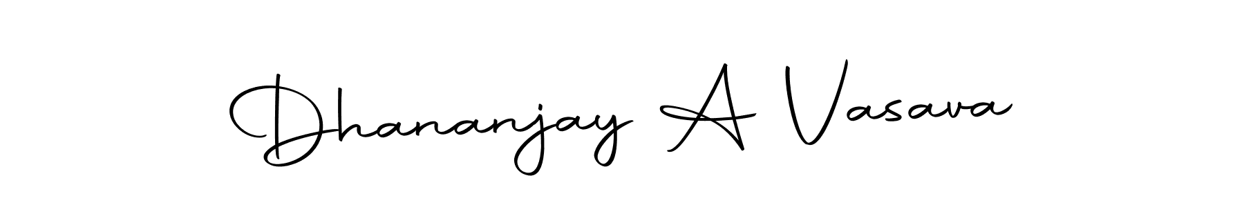 How to make Dhananjay A Vasava name signature. Use Autography-DOLnW style for creating short signs online. This is the latest handwritten sign. Dhananjay A Vasava signature style 10 images and pictures png