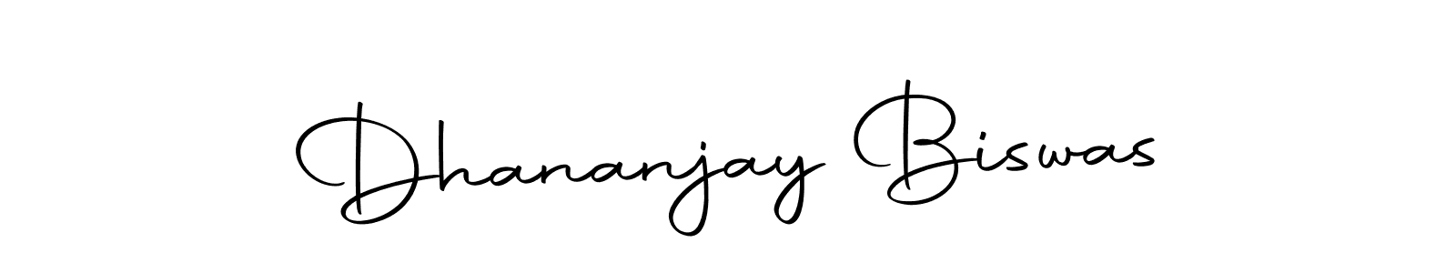 How to make Dhananjay Biswas name signature. Use Autography-DOLnW style for creating short signs online. This is the latest handwritten sign. Dhananjay Biswas signature style 10 images and pictures png