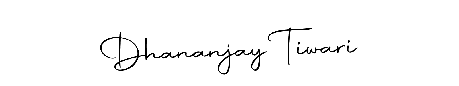 How to make Dhananjay Tiwari name signature. Use Autography-DOLnW style for creating short signs online. This is the latest handwritten sign. Dhananjay Tiwari signature style 10 images and pictures png