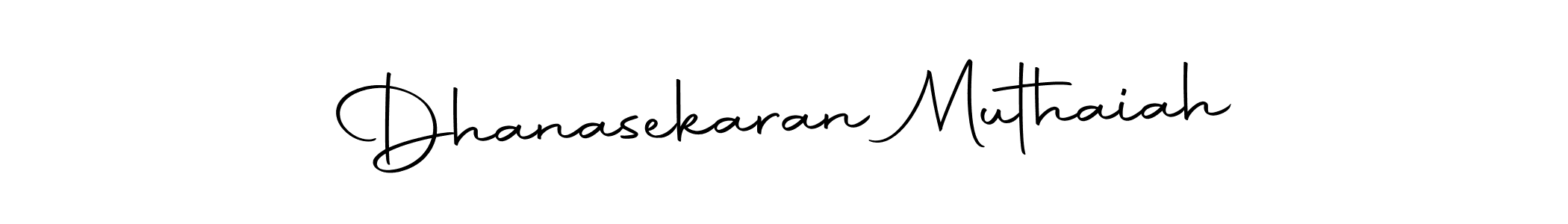 How to make Dhanasekaran Muthaiah name signature. Use Autography-DOLnW style for creating short signs online. This is the latest handwritten sign. Dhanasekaran Muthaiah signature style 10 images and pictures png