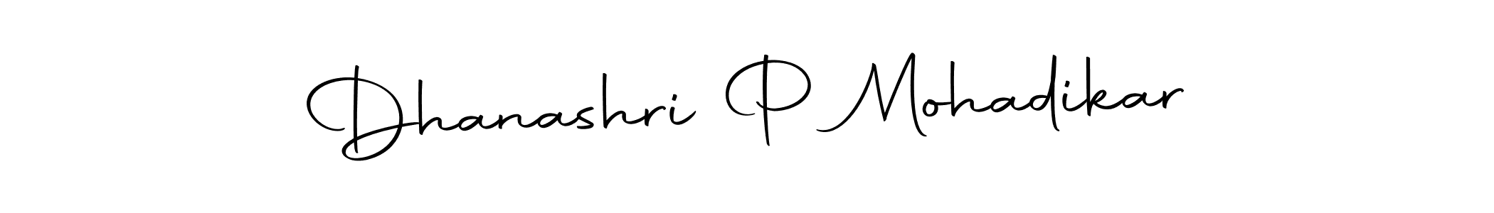 The best way (Autography-DOLnW) to make a short signature is to pick only two or three words in your name. The name Dhanashri P Mohadikar include a total of six letters. For converting this name. Dhanashri P Mohadikar signature style 10 images and pictures png